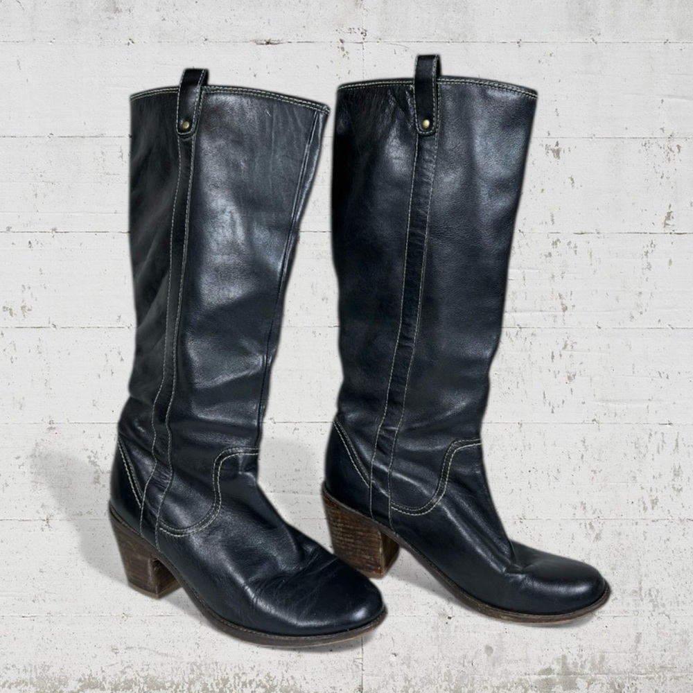 Steve Madden Rugid Leather Heeled Riding Boots